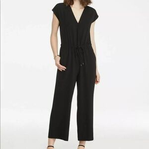 Ann Taylor Factory Black Cropped Jumpsuit Size S
